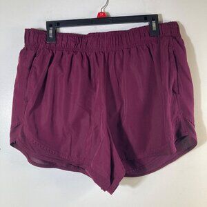 Womens Athletic Works‎ Lined Running Shorts Crimson XL Polyester Pockets